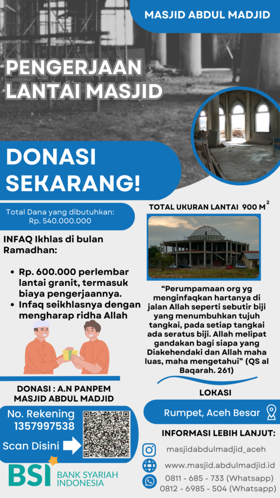 OPEN DONASI UNTUK PENGERJAAN LANTAI MASJID